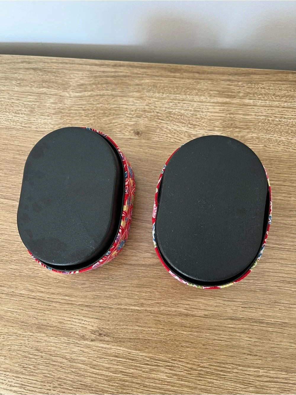 Red Flip Flop Floral Japanese Style Oval Trinket Boxes